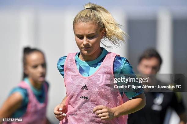 Amanda Nilden of Juventus during the Women Serie A match between Juventus and FC Internazionale at Juventus Center Vinovo on September 11, 2022 in...