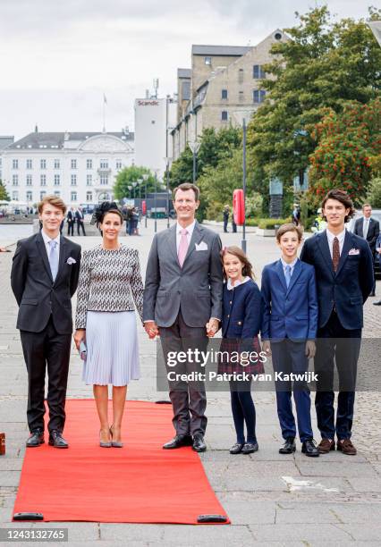 September 11: L-R Prince Felix of Denmark, Princess Marie of Denmark, Prince Joachim of Denmark, Prince Henrik of Denmark and Prince Nikolai of...