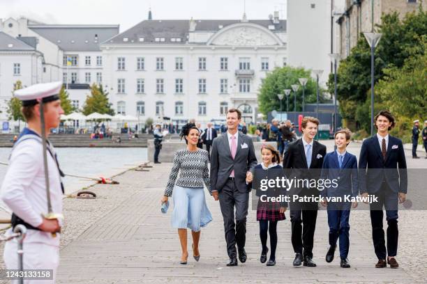 September 11: L-R Princess Marie of Denmark, Prince Joachim of Denmark, Prince Felix of Denmark, Prince Henrik of Denmark and Prince Nikolai of...