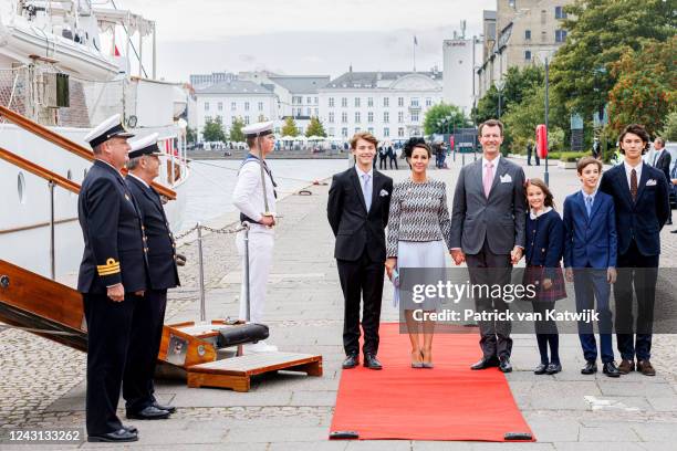 September 11: L-R Prince Felix of Denmark, Princess Marie of Denmark, Prince Joachim of Denmark, Prince Henrik of Denmark and Prince Nikolai of...
