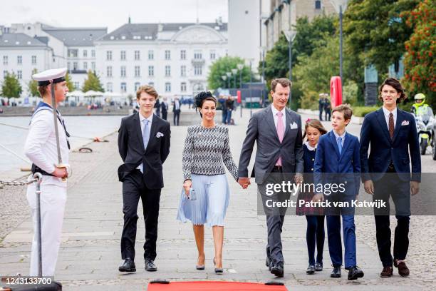 September 11: L-R Prince Felix of Denmark, Princess Marie of Denmark, Prince Joachim of Denmark, Prince Henrik of Denmark and Prince Nikolai of...