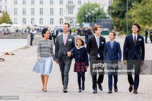 September 11: L-R Princess Marie of Denmark, Prince Joachim of Denmark, Prince Felix of Denmark, Prince Henrik of Denmark and Prince Nikolai of...