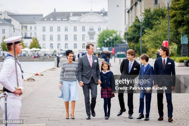 September 11: L-R Princess Marie of Denmark, Prince Joachim of Denmark, Prince Felix of Denmark, Prince Henrik of Denmark and Prince Nikolai of...