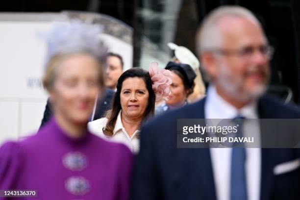 Princess Alexia of Greece and Denmark arrives for a church service to mark the 50th anniversary of Danish Queen Margrethe II's accession to the...