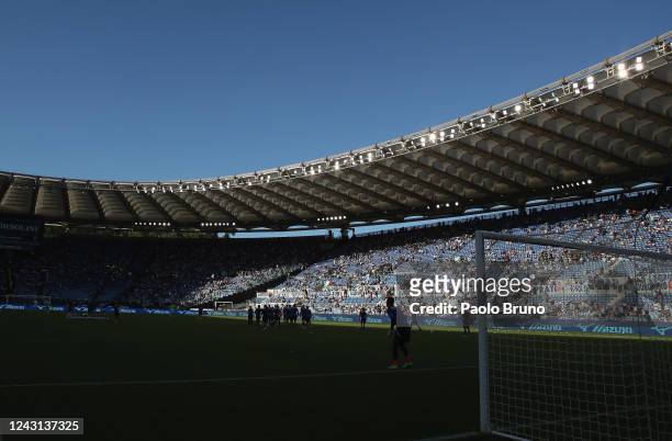 General view of the Stadio Olimpico before the Serie A match between SS Lazio and Hellas Verona at Stadio Olimpico on September 11, 2022 in Rome,...