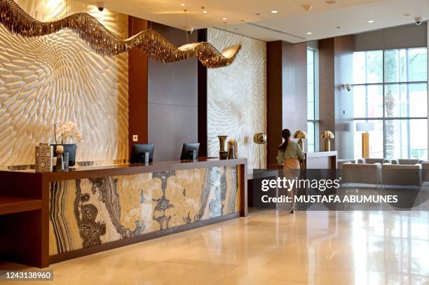 General view shows the interior of Le Meridien Hotel, which should serve as a base camp for the South Korean national football team during this...