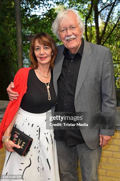 Carlo von Tiedemann and his wife Julia Laubrunn attend the "Mamma Mia - Das Musical" premiere at Stage Theater Neue Flora on September 11, 2022 in...