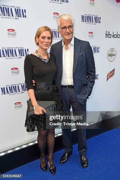 Sky du Mont and his girlfriend Julia Schütze attend the "Mamma Mia - Das Musical" premiere at Stage Theater Neue Flora on September 11, 2022 in...