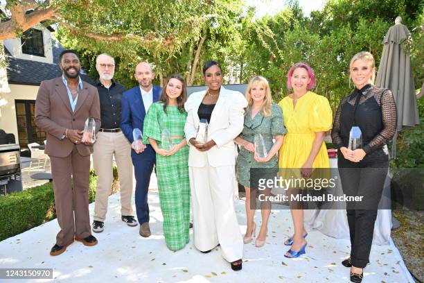 Colman Domingo, James Cromwell, Paul Scheer, Samantha Hanratty, Sheryl Lee Ralph, Melissa Rauch, Jamie Denbo and Cheryl Hines pose for a photo with...