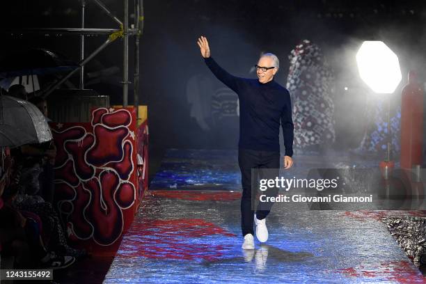 Designer Tommy Hilfiger walks the runway at the Tommy Hilfiger Spring 2023 ready to wear fashion show and event at Skyline Drive-In on September 11,...