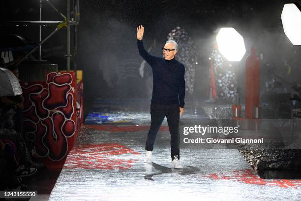 Designer Tommy Hilfiger walks the runway at the Tommy Hilfiger Spring 2023 ready to wear fashion show and event at Skyline Drive-In on September 11,...