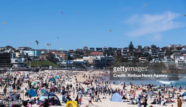 People fly kites during the Festival of the Winds at Bondi Beach in Sydney, Australia, Sept. 11, 2022. The skies above Bondi Beach were once again...
