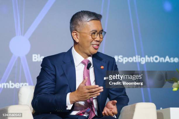 Tengku Zafrul Aziz, Malaysia's finance minister, speaks during the Standard Chartered Bank ASEAN Business Forum in Singapore, on Monday, Sept. 12,...