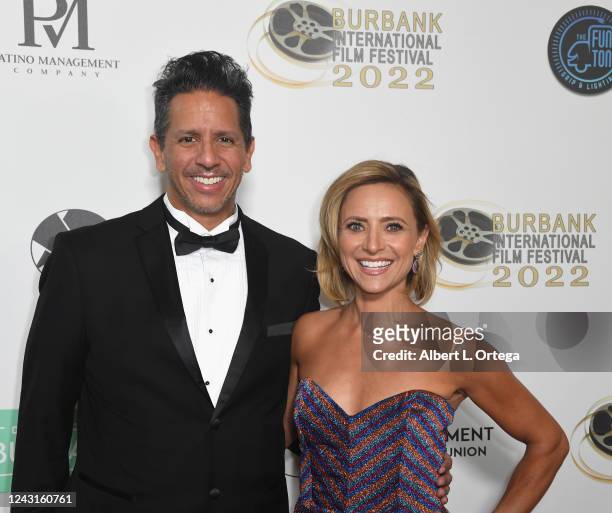 Kurt Patino and Christine Lakin attend the 14th Annual Burbank International Film Festival Closing Night and Award Show held at Burbank Marriott...