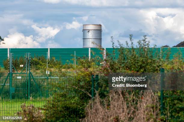 Security fencing surrounds the Cuadrilla Resources Ltd. Exploration gas well site on Preston New Road near Blackpool, UK, on Saturday, Sept. 10,...