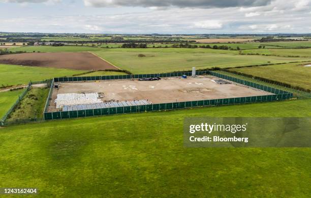 The Cuadrilla Resources Ltd. Exploration gas well site on Preston New Road near Blackpool, UK, on Saturday, Sept. 10, 2022. New British Prime...