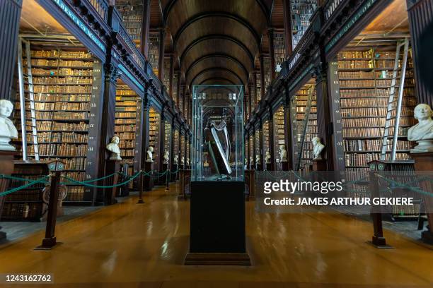 Illustration picture shows the library of the Trinity College on the first day of a diplomatic mission of the Flemish government to Ireland, Monday...