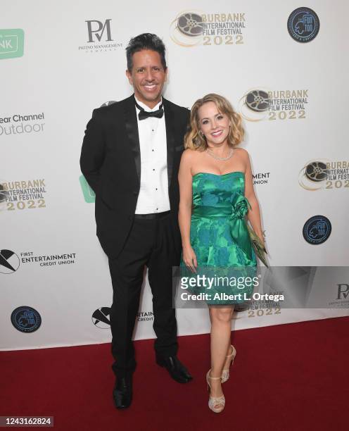 Kurt Patino and Kelly Stables attend the 14th Annual Burbank International Film Festival Closing Night and Award Show held at Burbank Marriott Hotel...