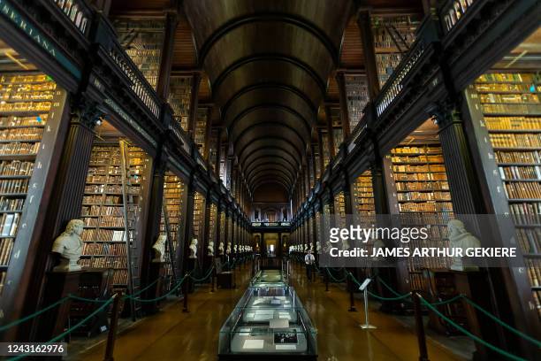 Illustration picture shows the library of a visit to the Trinity College on the first day of a diplomatic mission of the Flemish government to...