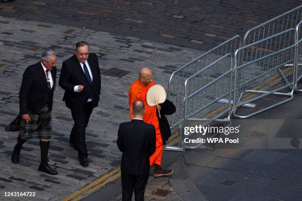 Former Scottish First Minister Alex Salmond arrives for the service at St. Giles' Cathedral on September 12, 2022 in Edinburgh, Scotland. King...