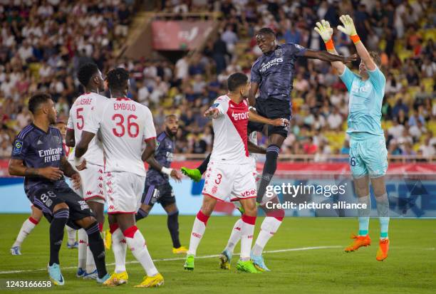 Monaco, Monte Carlo AS Monaco - Olympique Lyonnais Football Match with german Goalkeeper Alexander Nubel, Nuebel. Lyon, Fussball, Soccer, L1, Ligue...