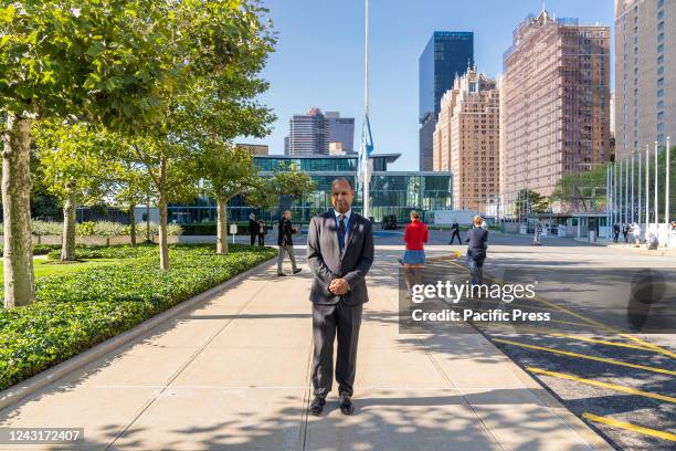 Ambassador of United Kingdom James Kariuki attends UN flag lowering to half-mast ceremony in memory of the passing of Her Majesty Queen Elizabeth II...