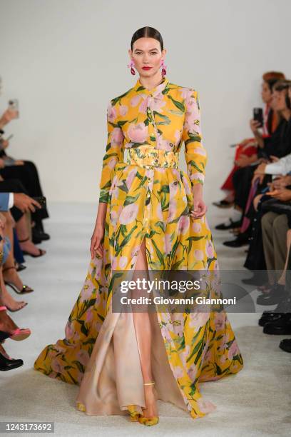 Model Karlie Kloss walks the runway at Carolina Herrera Spring 2023 ready to wear fashion show at The Plaza Hotel in New York on September 12, 2022.