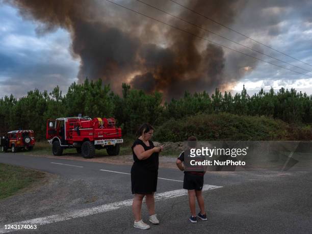Forest fire in Herm, south west of France, on September 12, 2022.