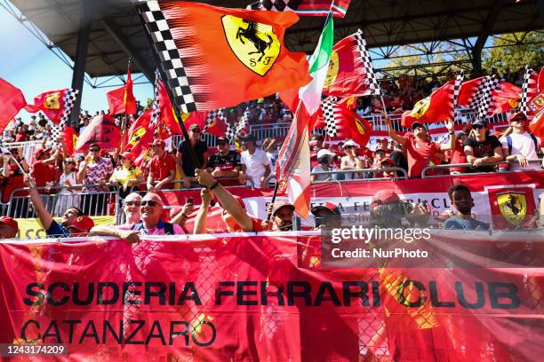 Ferrari fans during the Formula 1 Italian Grand Prix race at Circuit Monza, on September 11, 2022 in Monza, Italy