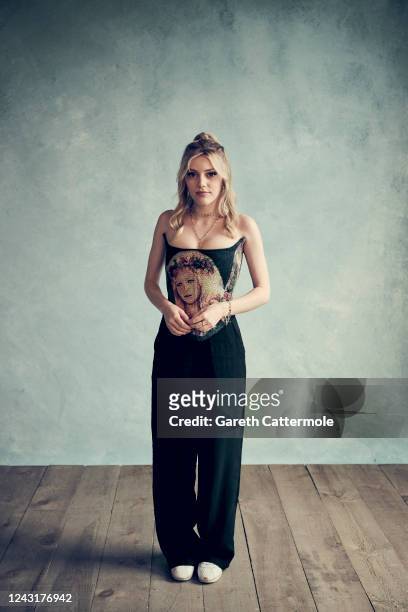Grace Van Dien of "Roost" poses in the Getty Images Portrait Studio Presented by IMDb and IMDbPro at Bisha Hotel & Residences on September 12, 2022...