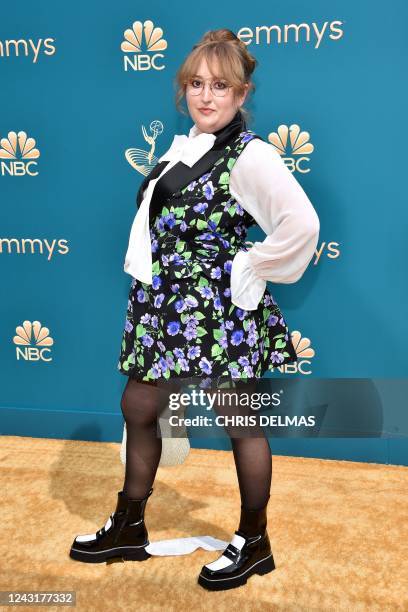 Comedian Emily Heller arrives for the 74th Emmy Awards at the Microsoft Theater in Los Angeles, California, on September 12, 2022.