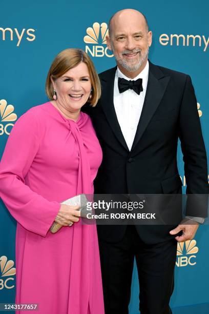 Actress Mare Winningham and US actor Anthony Edwards arrives for the 74th Emmy Awards at the Microsoft Theater in Los Angeles, California, on...