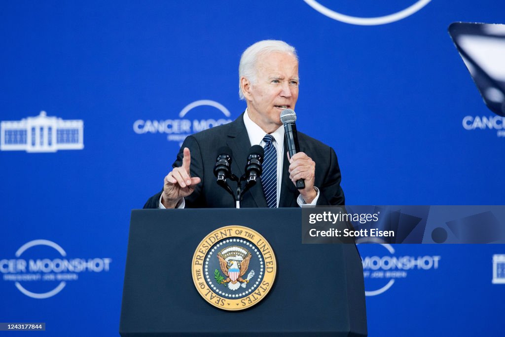 President Biden Visits The JFK Library In Boston To Deliver Remarks On Fighting Cancer