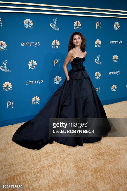 Actress Zendaya arrives for the 74th Emmy Awards at the Microsoft Theater in Los Angeles, California, on September 12, 2022.