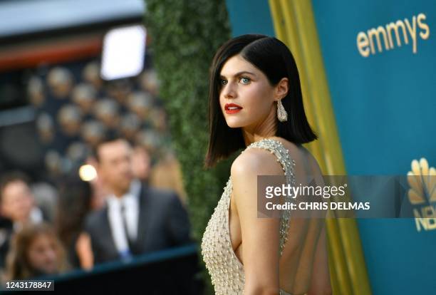 Actress Alexandra Daddario arrives for the 74th Emmy Awards at the Microsoft Theater in Los Angeles, California, on September 12, 2022. Arrives for...