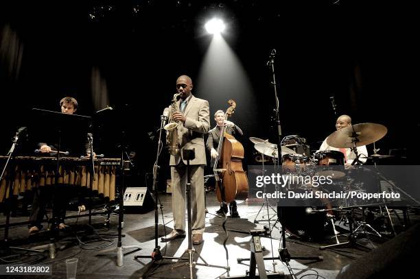 British jazz group Empirical perform live on stage at The Barbican in London on 20th November 2008. Band members are Nathaniel Facey on sax, Shaney...