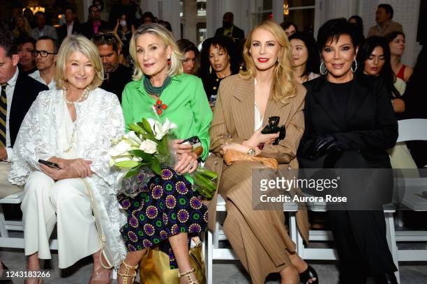 Martha Stewart, Dee Ocleppo , Kris Jenner and guest at the Dennis Basso Spring 2023 ready to wear runway show front row at The Pierre Hotel on...