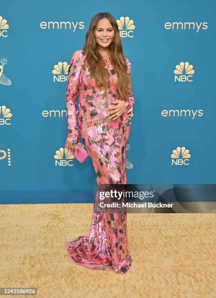 Chrissy Teigen at the 74th Primetime Emmy Awards held at Microsoft Theater on September 12, 2022 in Los Angeles, California.