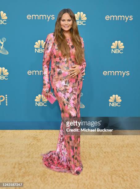 Chrissy Teigen at the 74th Primetime Emmy Awards held at Microsoft Theater on September 12, 2022 in Los Angeles, California.