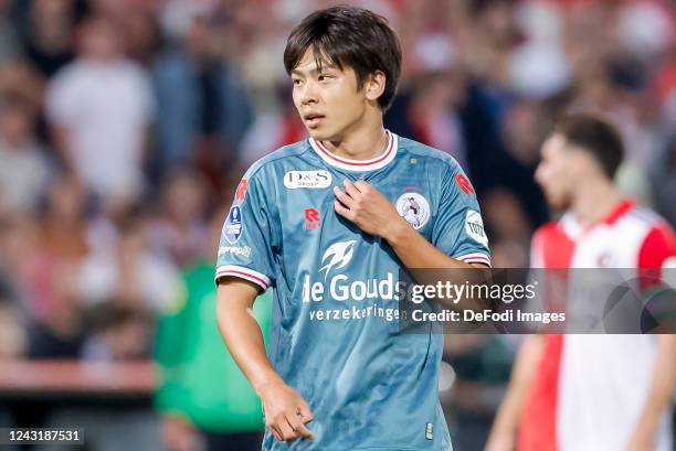 Koki Saito of Sparta Rotterdam looks on during the Dutch Eredivisie match between Feyenoord and Sparta Rotterdam at Feyenoord Stadium on September...