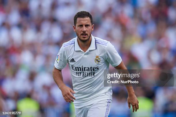 Eden Hazard left winger of Real Madrid and Belgium during the La Liga Santander match between Real Madrid CF and RCD Mallorca at Estadio Santiago...