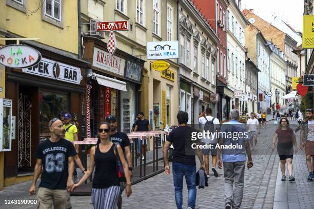 People are seen around Ban Josip Jelacic Square during daily life in Zagreb, Croatia on September 09, 2022.
