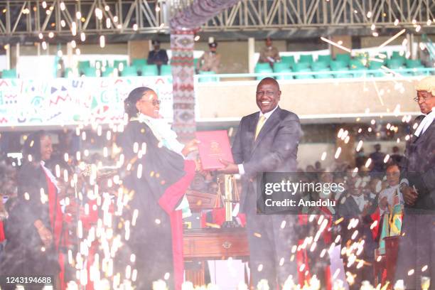 Kenya's newly elected President William Ruto swears in as Kenya's fifth president during a ceremony in Nairobi, Kenya on September 13, 2022.