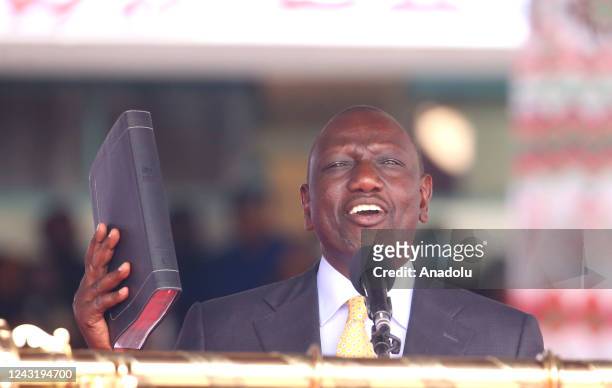 Kenya's newly elected President William Ruto swears in as Kenya's fifth president during a ceremony in Nairobi, Kenya on September 13, 2022.