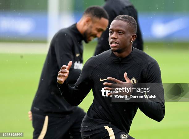 Denis Zakaria of Chelsea during a training session ahead of their UEFA Champions League group E match against FC Salzburg at Chelsea Training Ground...