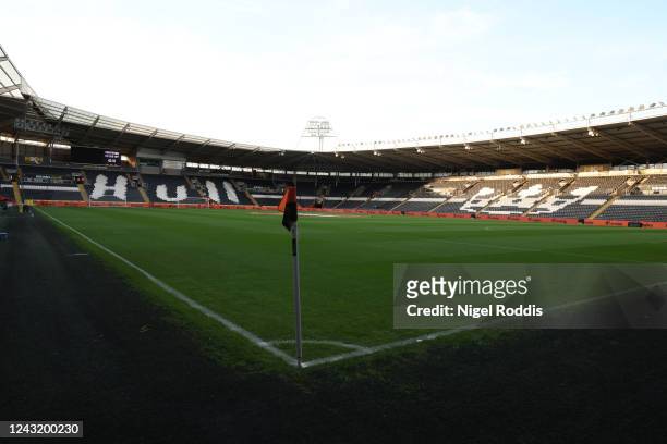 General view of the stadium ahead of the Sky Bet Championship between Hull City and Stoke City at MKM Stadium on September 13, 2022 in Hull, United...