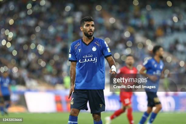 Zobeir Niknafs of Esteghlal looks on during the Persian Gulf Pro League match between Esteghlal and FC Nassaji Mazandaran at Azadi Stadium on...