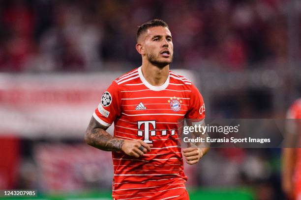 Lucas Hernandez of Bayern München celebrates his goal during the UEFA Champions League group C match between FC Bayern München and FC Barcelona at...