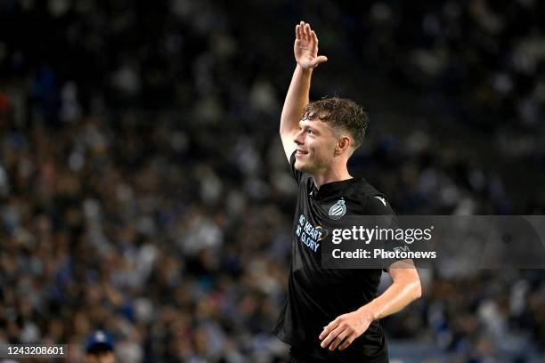 Skov Olsen Andreas forward of Club Brugge celebrates during the Champions League Group B match between FC Porto and Club Brugge KV on September 13,...