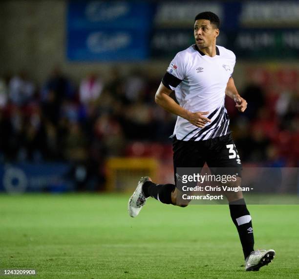 Derby County's Curtis Davies during the Sky Bet League One between Lincoln City and Derby County at LNER Stadium on September 13, 2022 in Lincoln,...